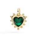 Dodo - Ciondolo Cuore - Oro Giallo - Malachite