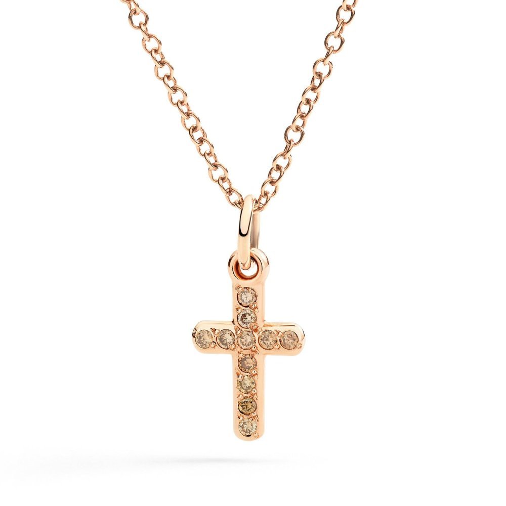 Dodo - Ciondolo Croce - Oro Rosa - Diamanti