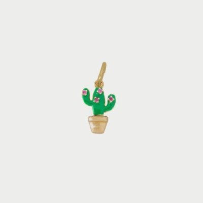 Rue Des Mille - Charm Cactus - Smaltato - Zirconi Rosa