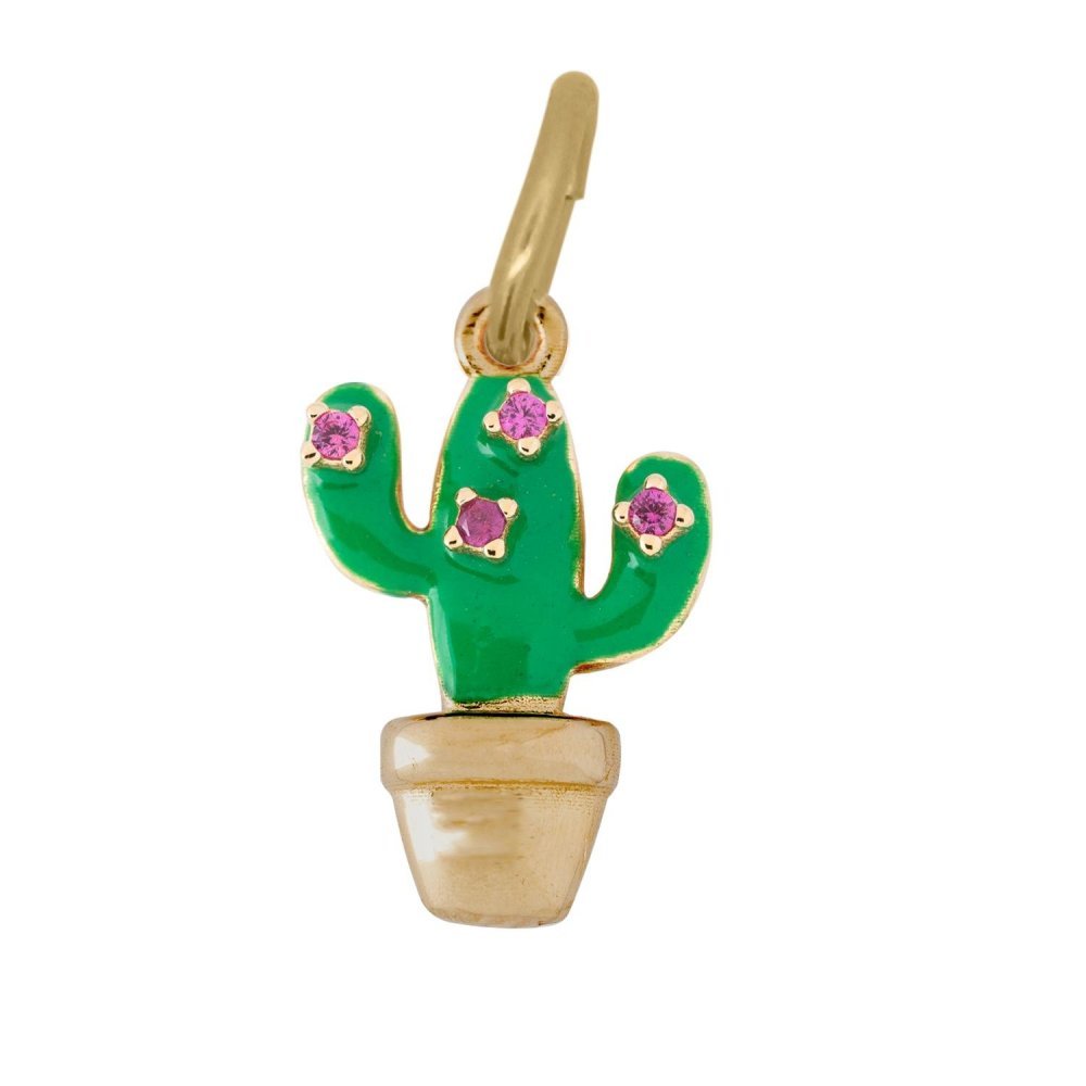 Rue Des Mille - Charm Cactus - Smaltato - Zirconi Rosa