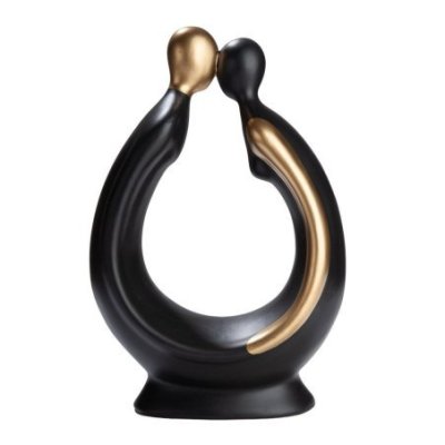 Gilde - Figura Coppia Bacio - Ceramica - Nero