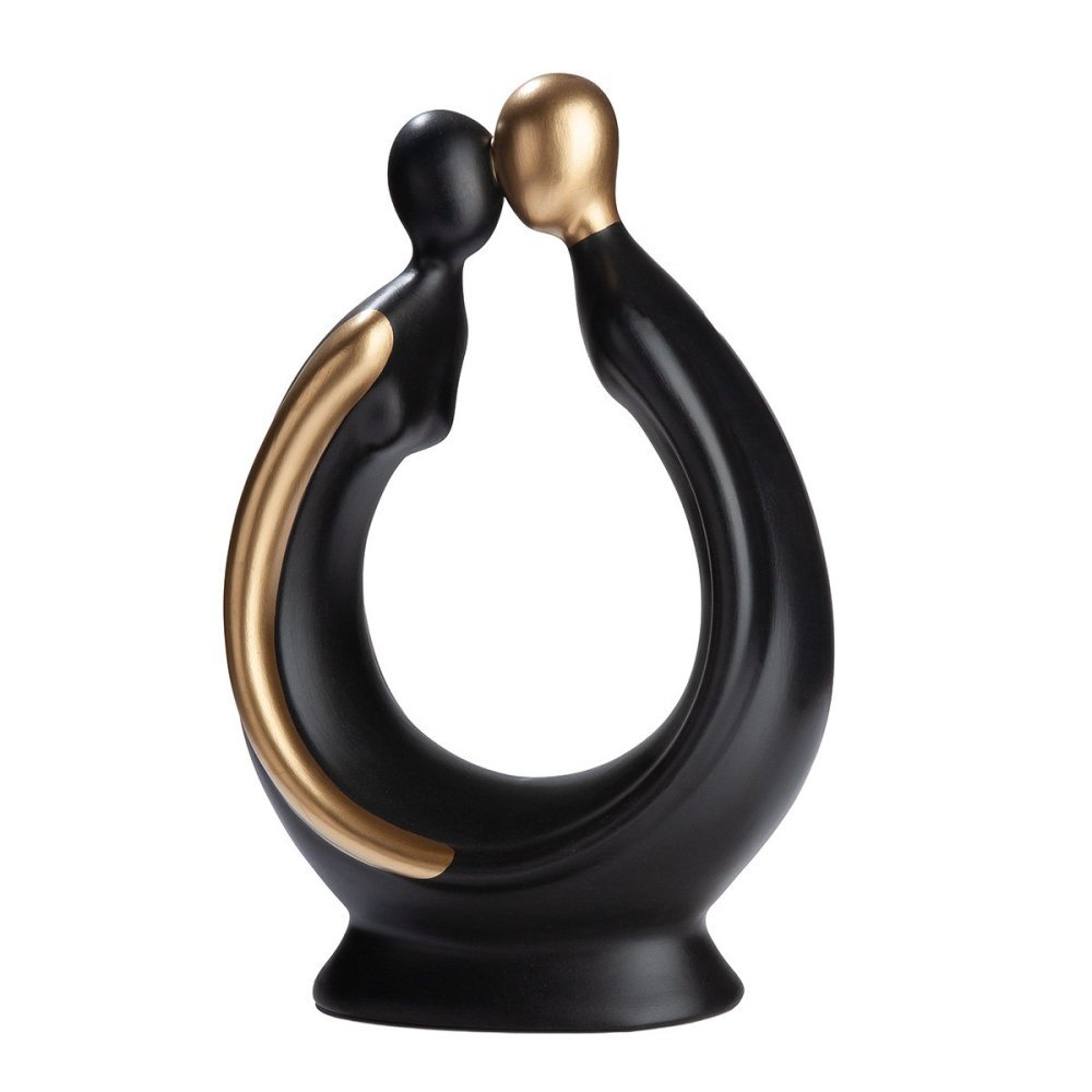 Gilde - Figura Coppia Bacio - Ceramica - Nero