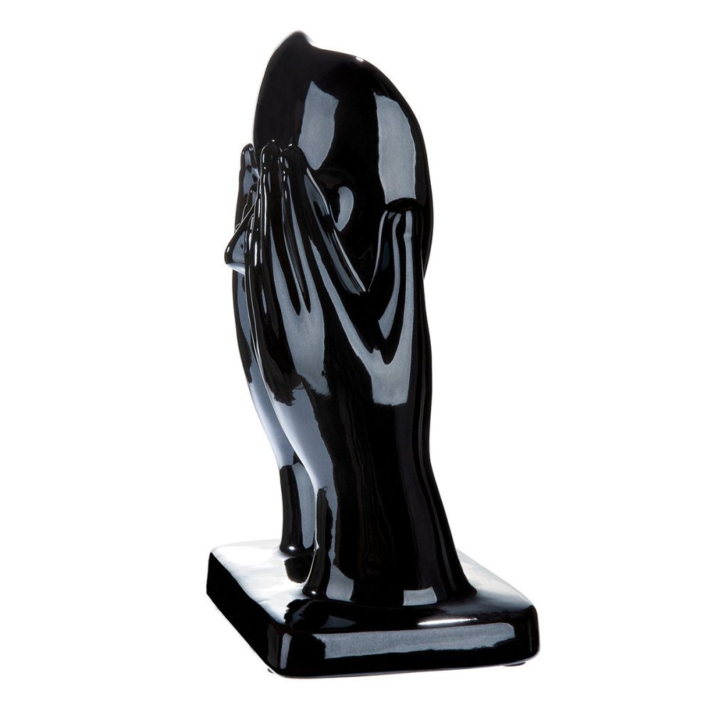 Gilde - Figura Testa 'Nichts Sehen' - Ceramica - Nero