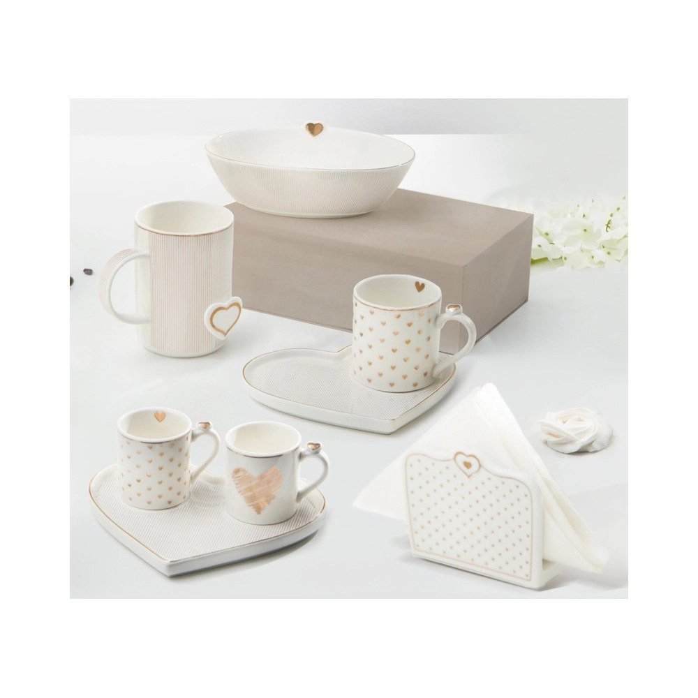 Brandani - Portatovaglioli Amore Mio - Porcellana - Cuori