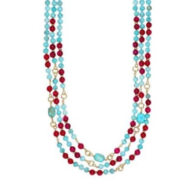 Nivy - Collana Tre Fili - Turchese E Agata