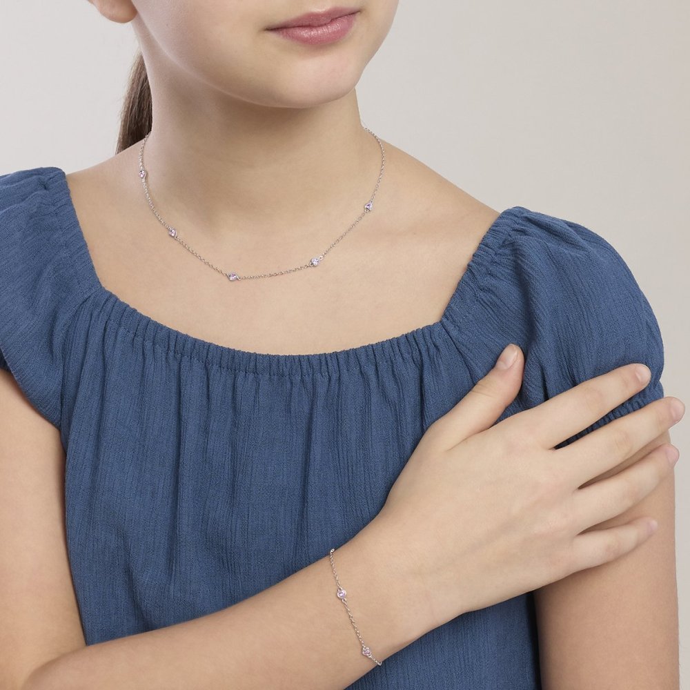 Mabina - Girocollo In Argento 925 - Zirconi Rosa