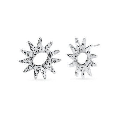 Kidult - Orecchini In Acciaio - Martellato Sole