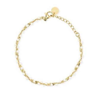 Kidult - Bracciale Acciaio 316L - Pvd Giallo - Perle