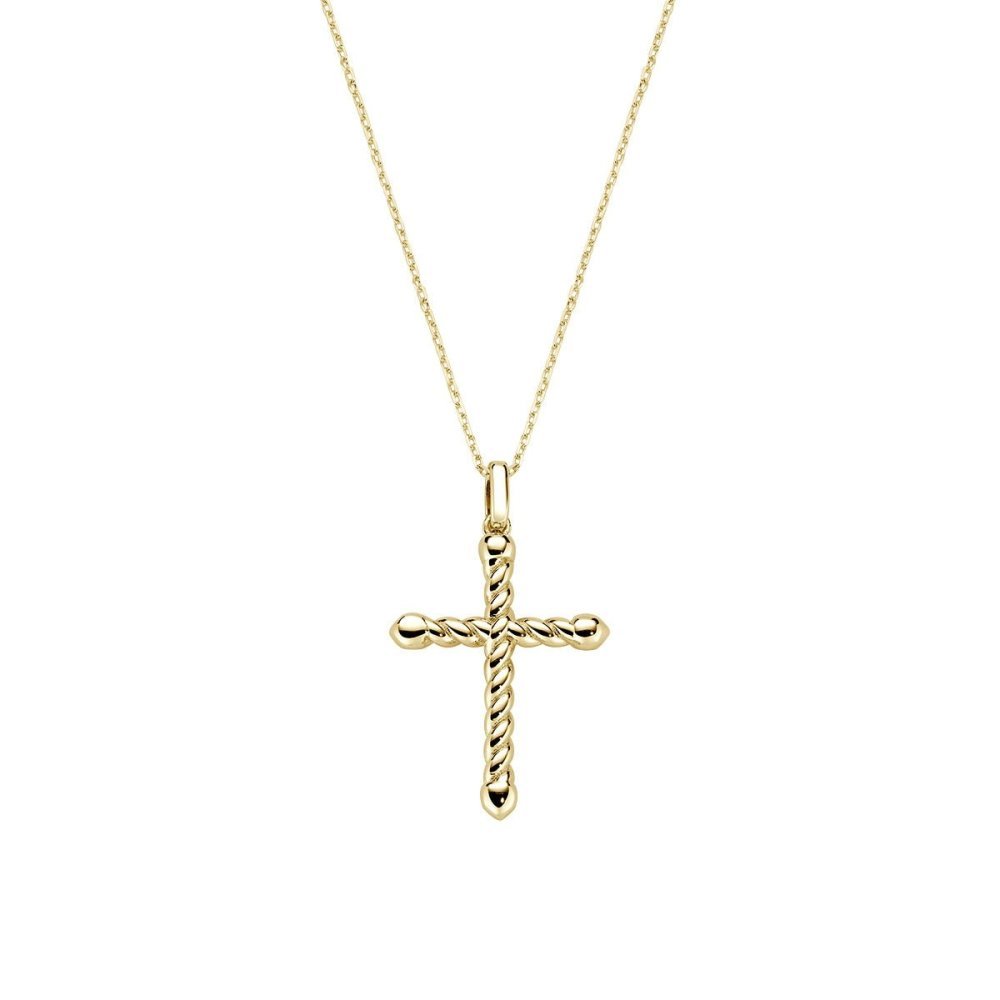 Amen - Collana Croce Intrecciata - Ottone Dorato