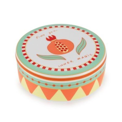 Henriette - Scatola Rotonda Melograno - Porcellana - Multicolor