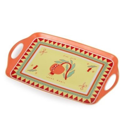 Henriette - Vassoio Melograno - Porcellana - Multicolor