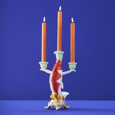 Werner Vos - Candelabro Pesce Koi - Rosso-Bianco-Verde