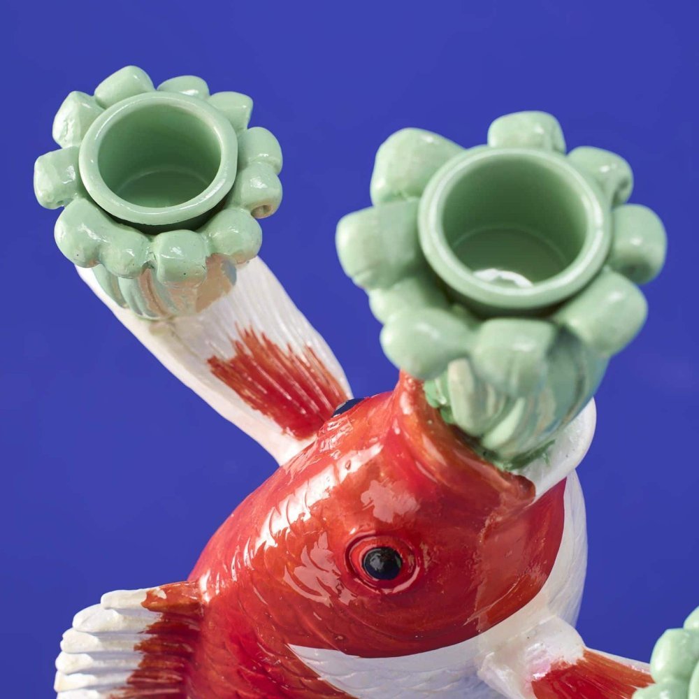 Werner Vos - Candelabro Pesce Koi - Rosso-Bianco-Verde