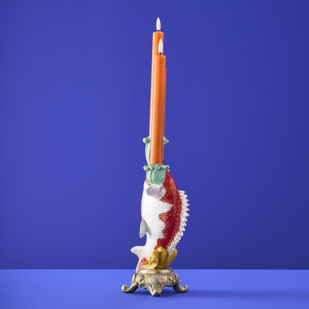 Werner Vos - Candelabro Pesce Koi - Rosso-Bianco-Verde