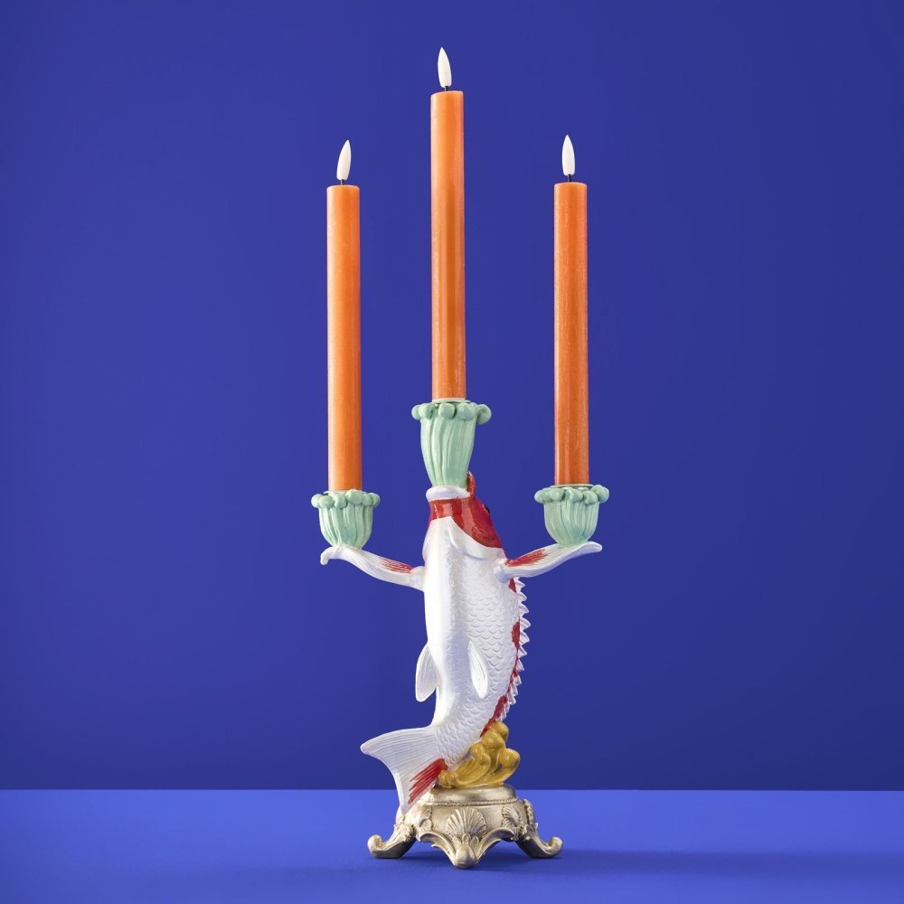 Werner Vos - Candelabro Pesce Koi - Rosso-Bianco-Verde