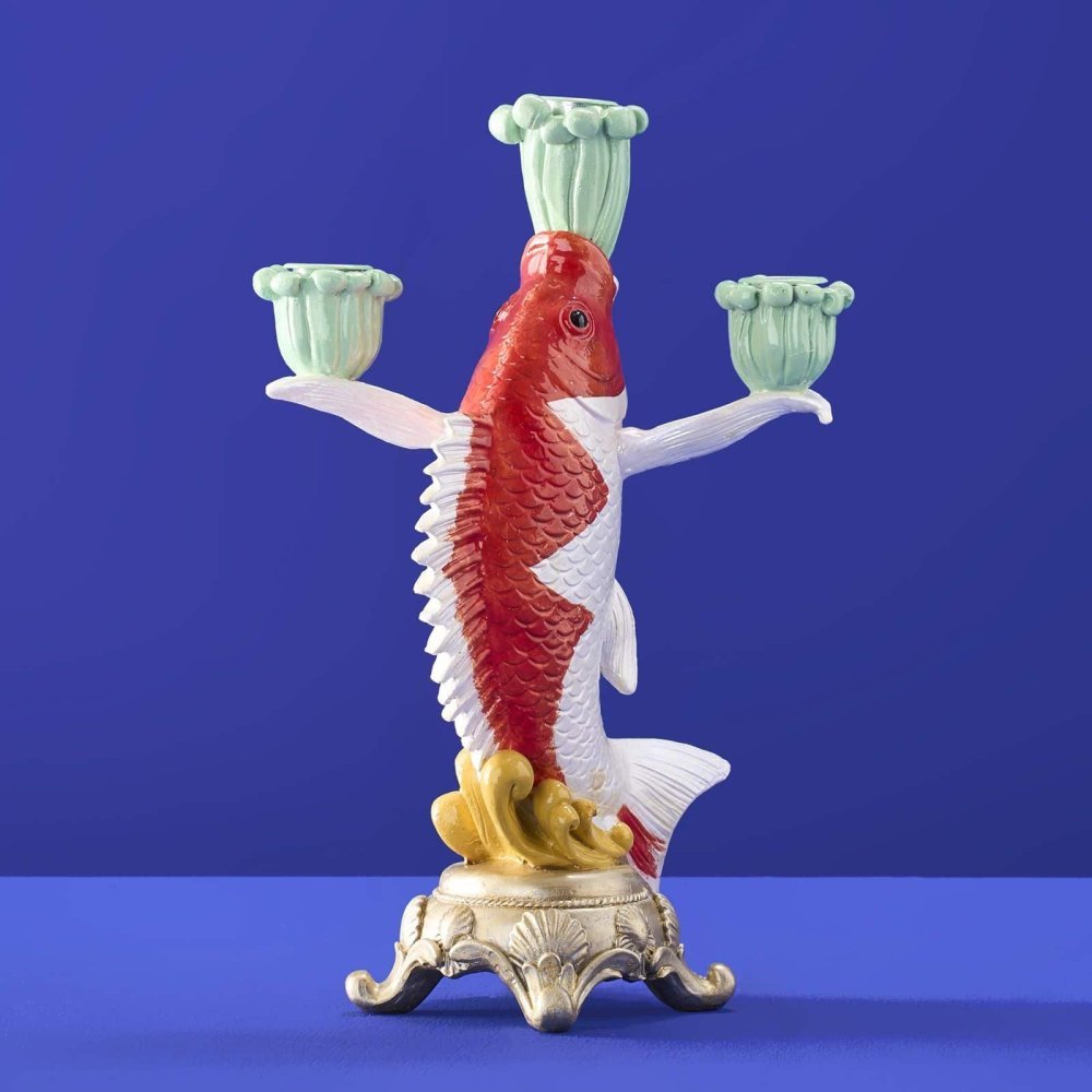 Werner Vos - Candelabro Pesce Koi - Rosso-Bianco-Verde