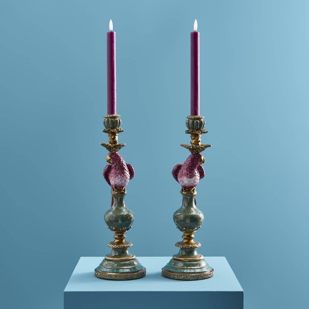 Werner Vos - Set Di 2 Portacandele - Rosa-Verde