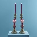 Werner Vos - Set Di 2 Portacandele - Rosa-Verde