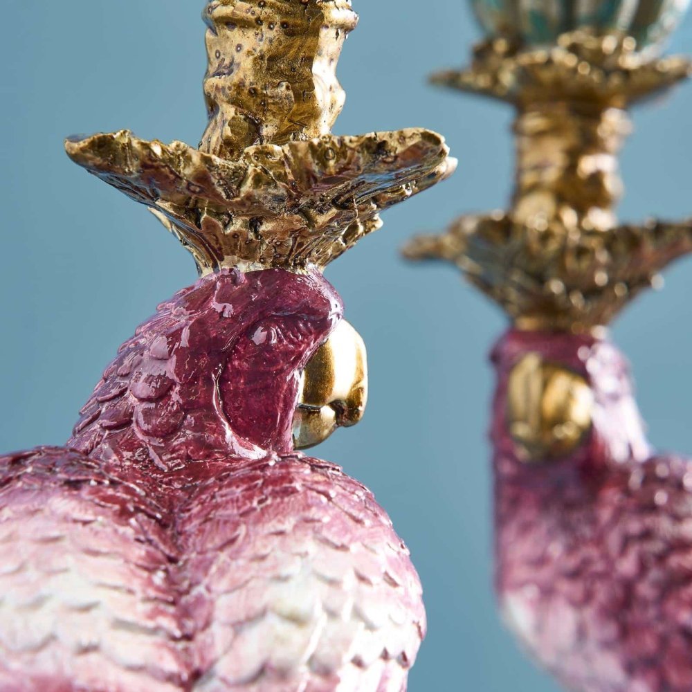 Werner Vos - Set Di 2 Portacandele - Rosa-Verde