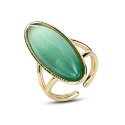 Boccadamo - Anello Xan232Dt - Oro Giallo - Cristallo Verde