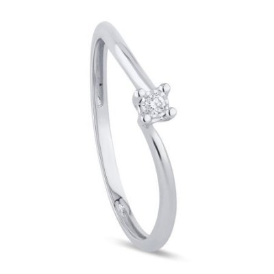 Bliss - Anello In Oro Bianco - Diamante Rotondo