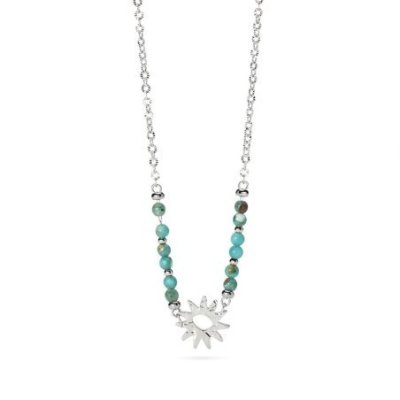 Kidult - Girocollo In Acciaio - Diaspro Azzurro