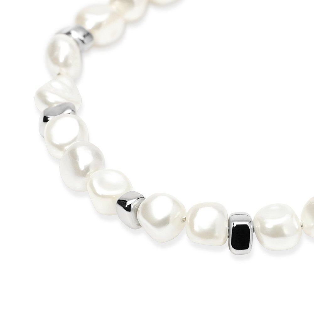 Kidult - Bracciale In Acciaio - Perle Conchiglia