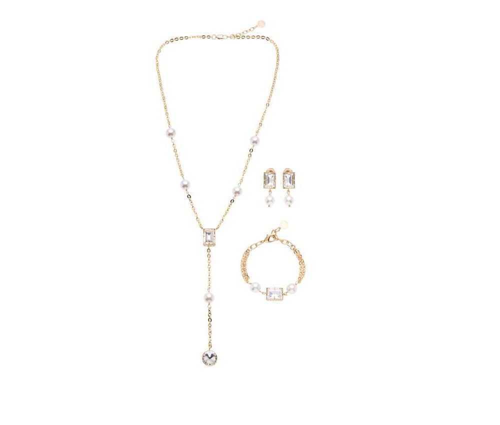 Ottaviani - Orecchini Placcati Oro - Perle E Cristalli