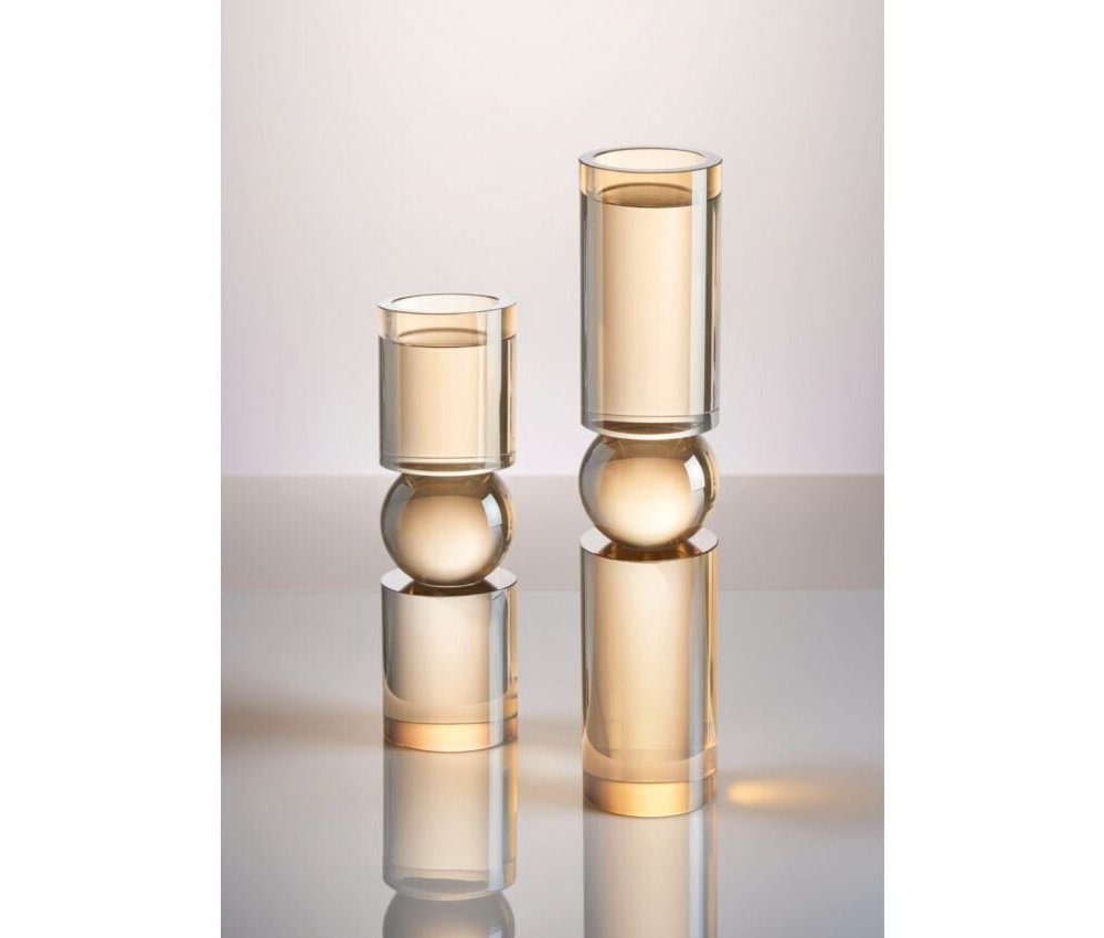 Ottaviani - Portacandela Cristallo Ambra - H. 21,5 Cm