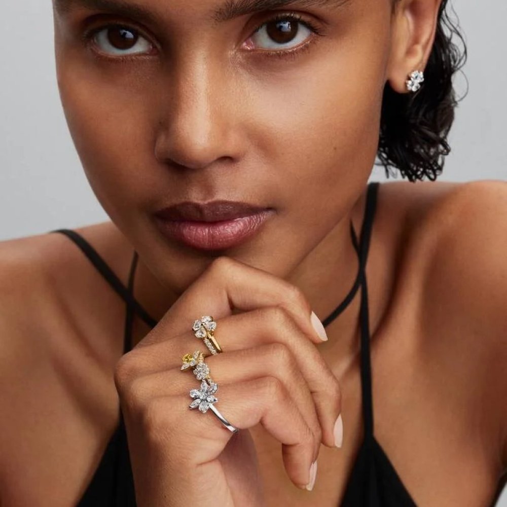 Anello Fiore Scintillante