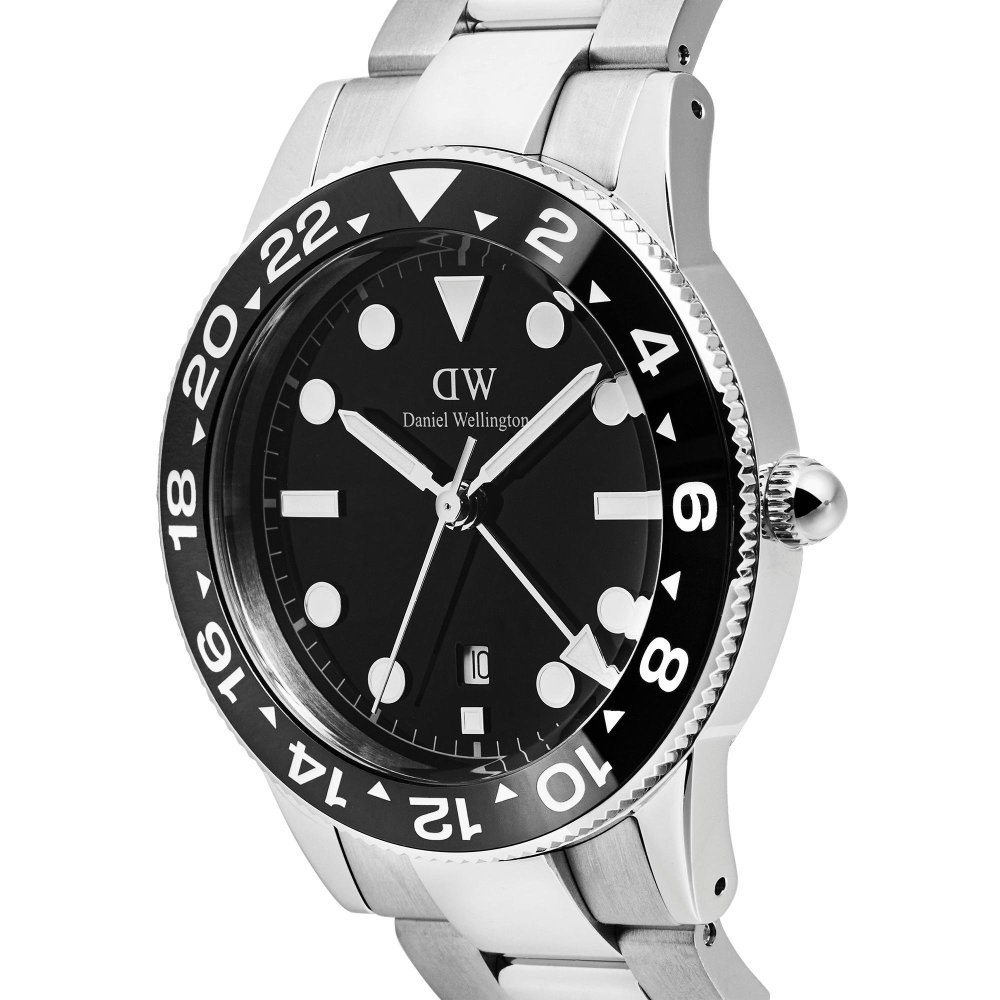 Daniel Wellington - Iconico Gmt - Cassa Ceramica - Bezel Argento