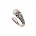 Spadafora - Anello Contrariè Intreccio - Argento - Perla