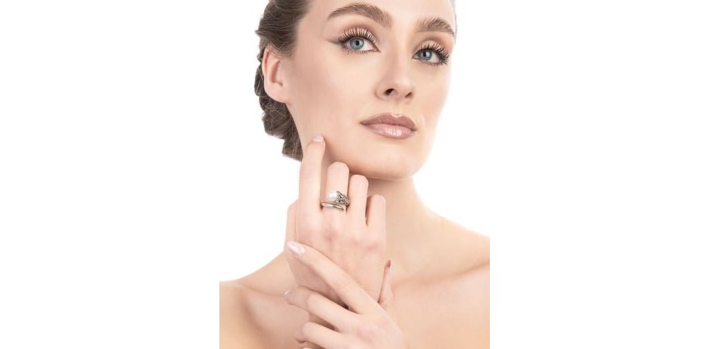 Spadafora - Anello Contrariè Intreccio - Argento - Perla