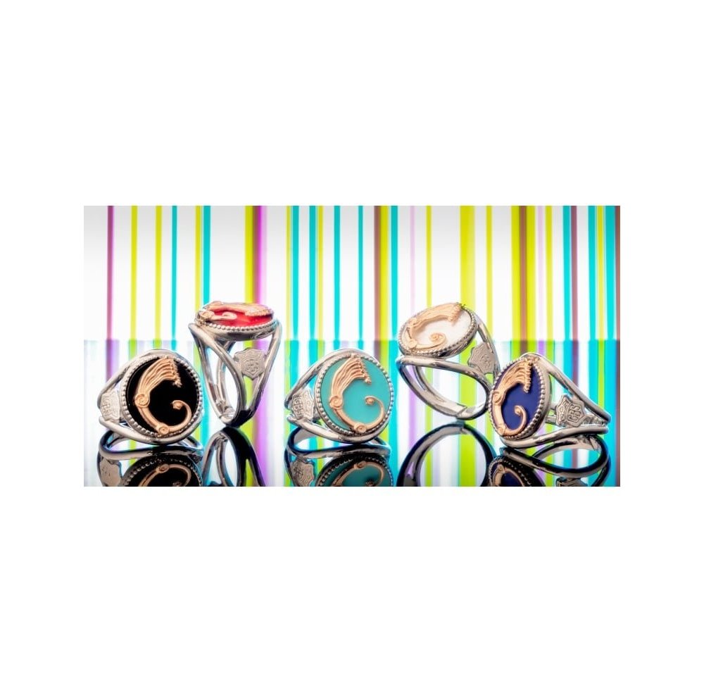 Spadafora - Anello Drago Nuance - Argento - Nero