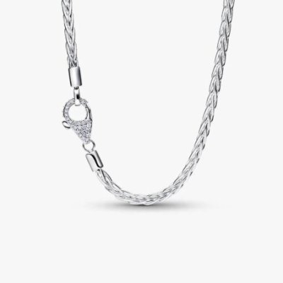 Collana Maglia Coda di Volpe con Chiusura Pavè