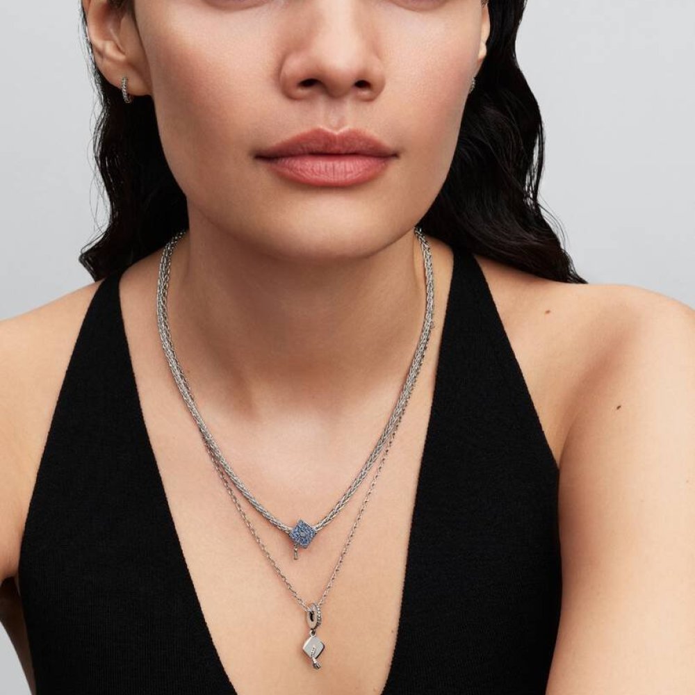 Collana Maglia Coda di Volpe con Chiusura Pavè