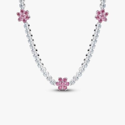 Collana Choker Fiori Rosa