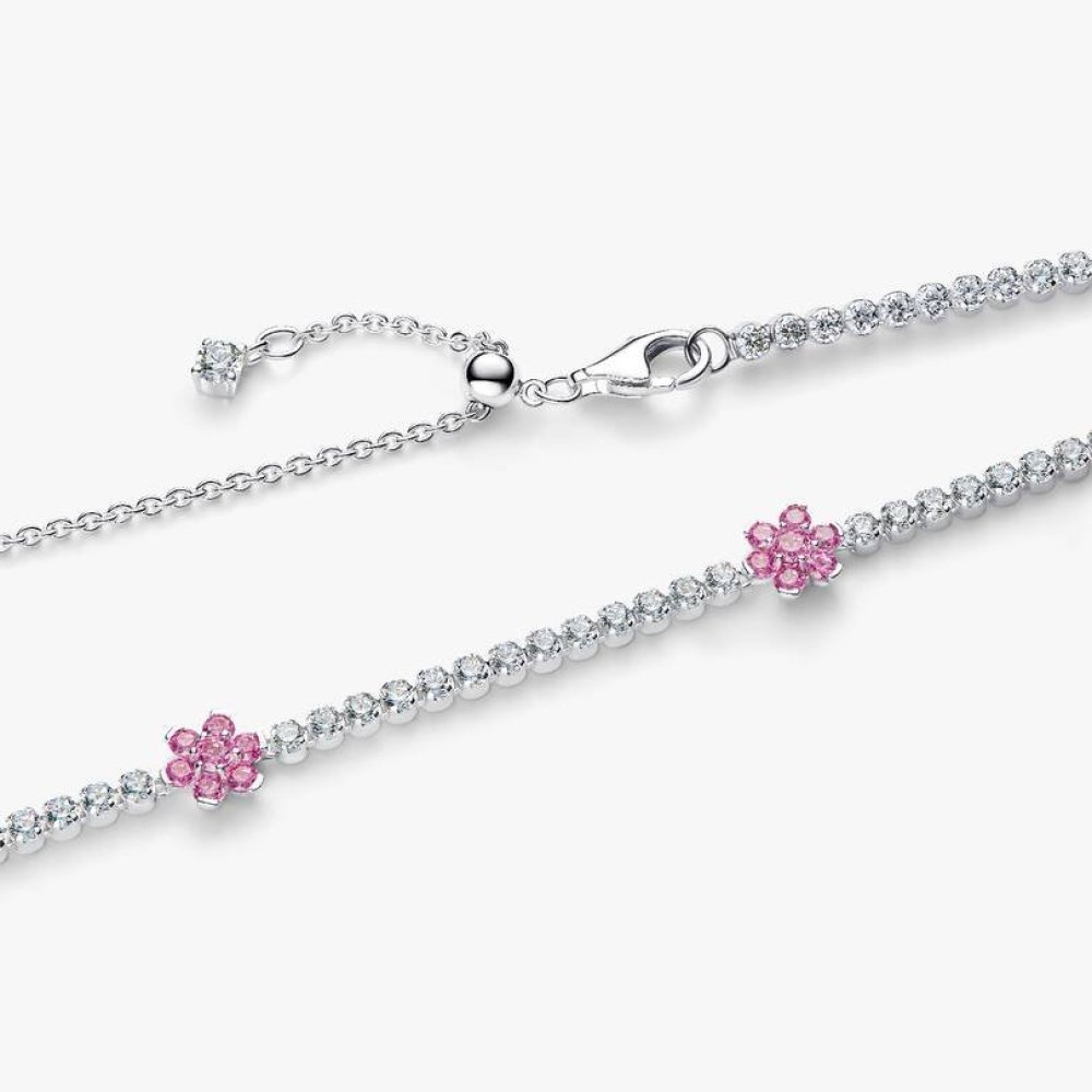 Collana Choker Fiori Rosa