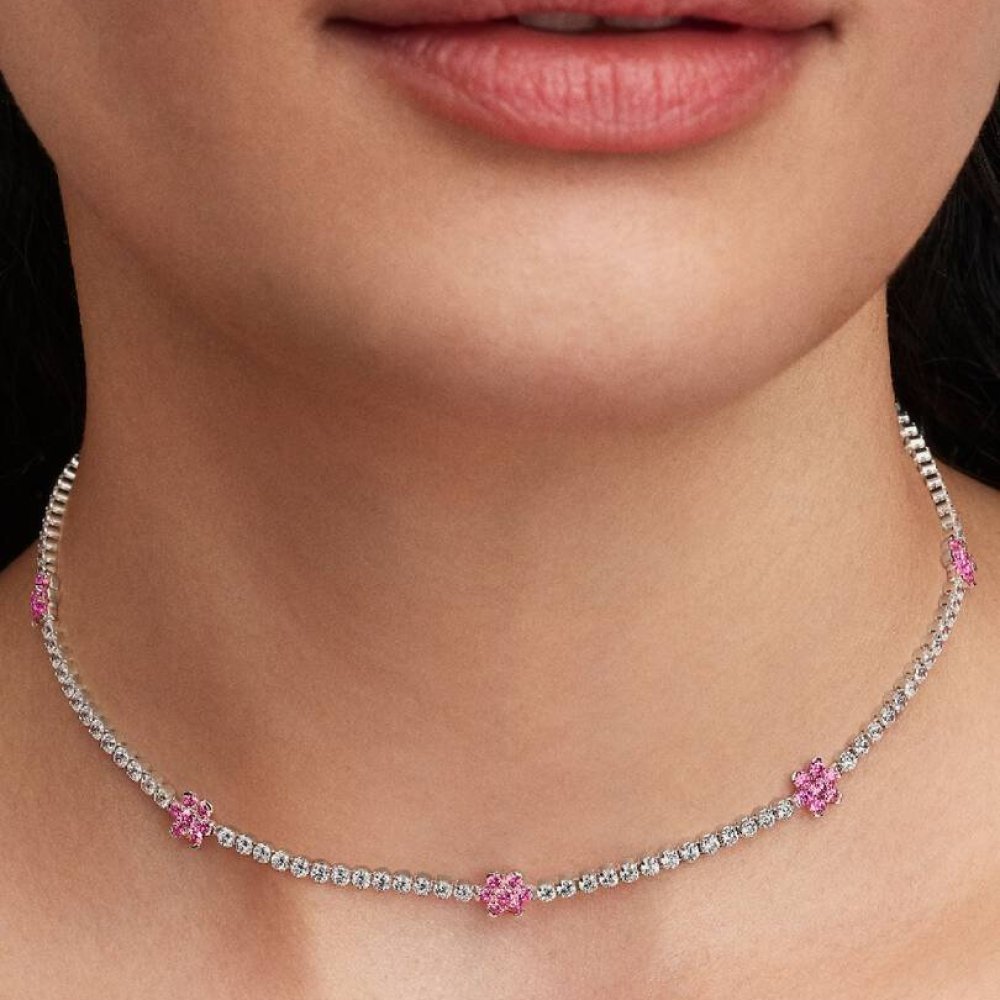 Collana Choker Fiori Rosa