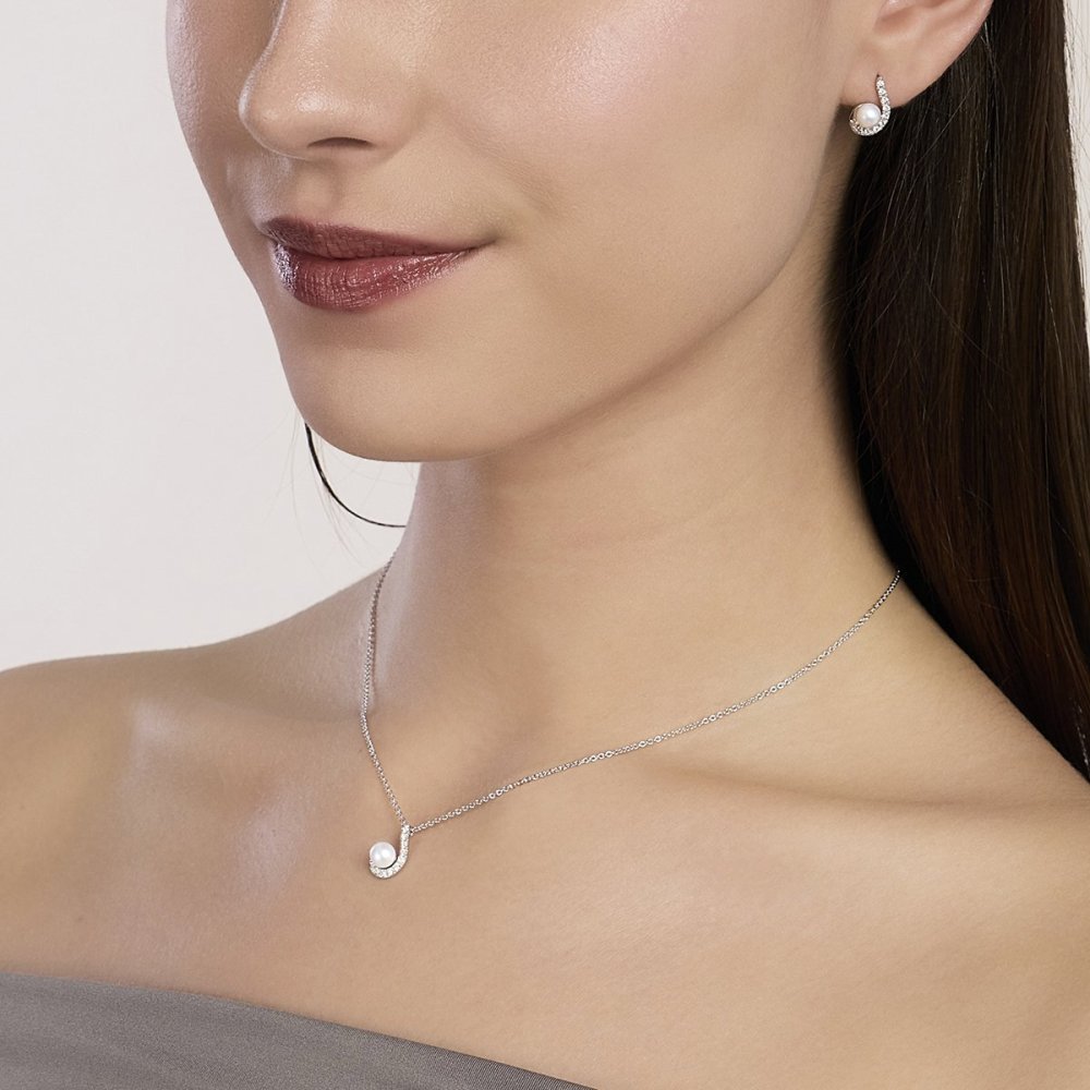 Mabina - Girocollo In Argento - Perle - Diamanti