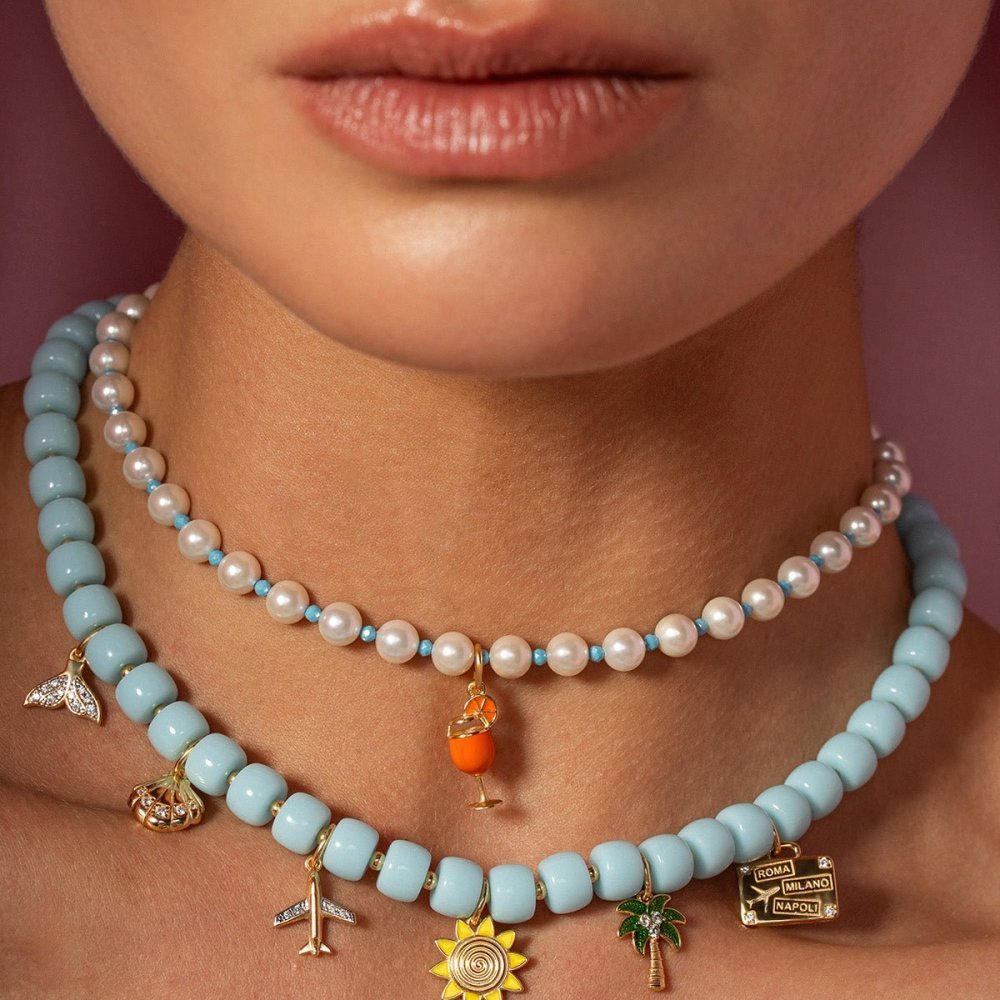 Rue Des Mille - Charm Coda Di Sirena - Zirconi - 18Kt