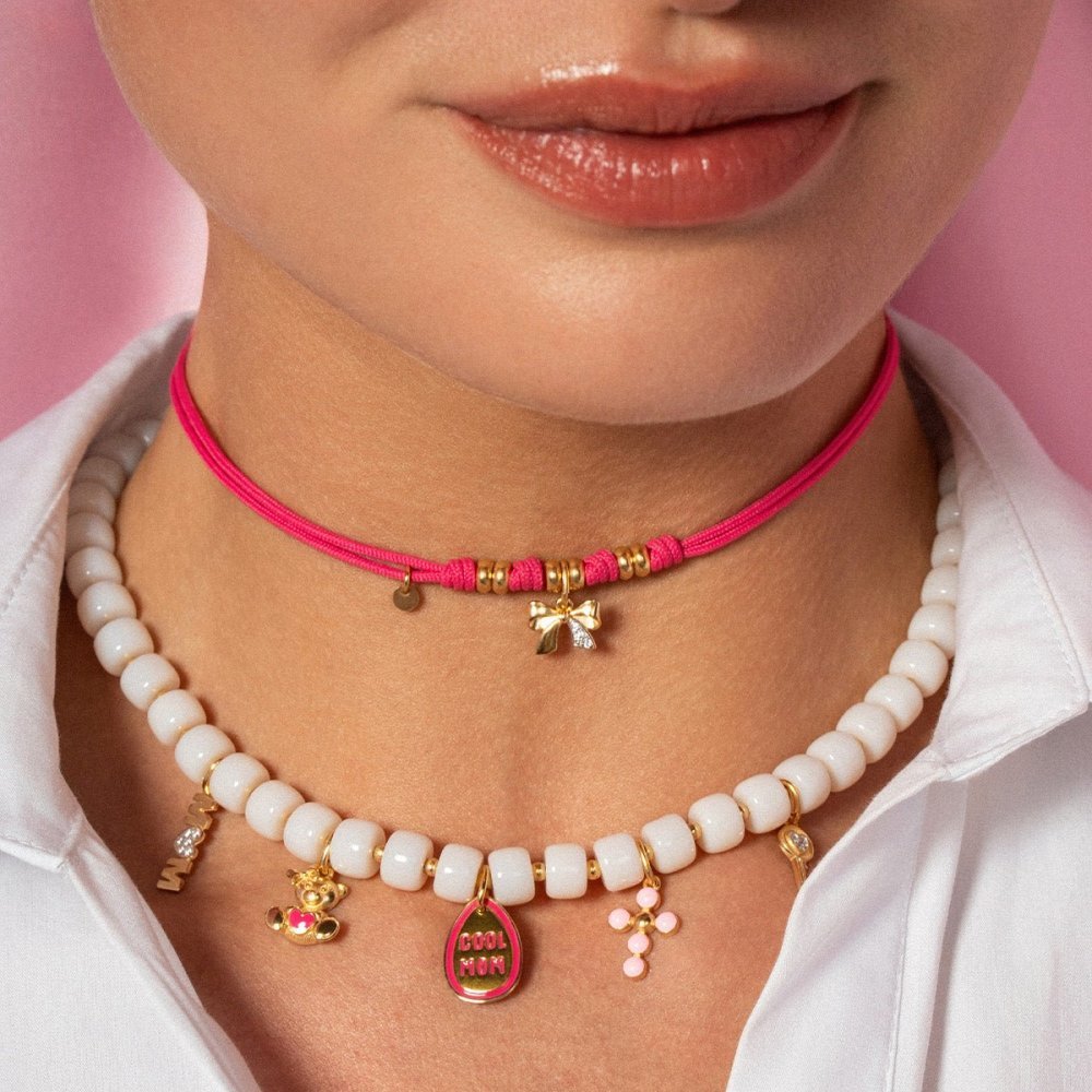 Rue Des Mille - Charm Croce Pallini - Smalto Rosa