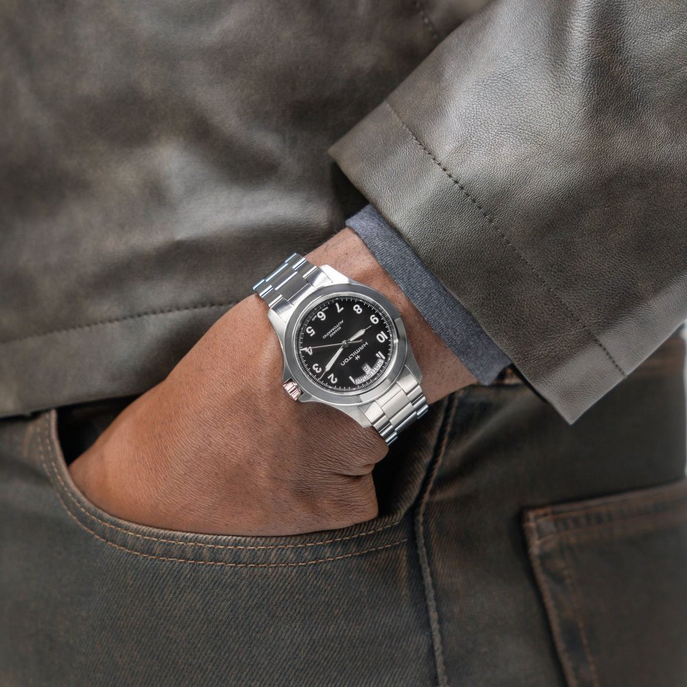 Hamilton - Khaki Field King - Quadrante Blu - Pelle