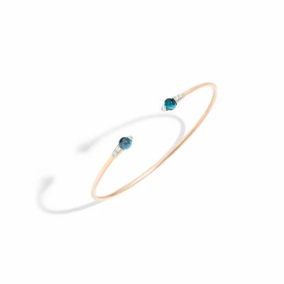 Bracciale Pomellato M'ama non mama in oro rosa, topazio azzurro e diamanti