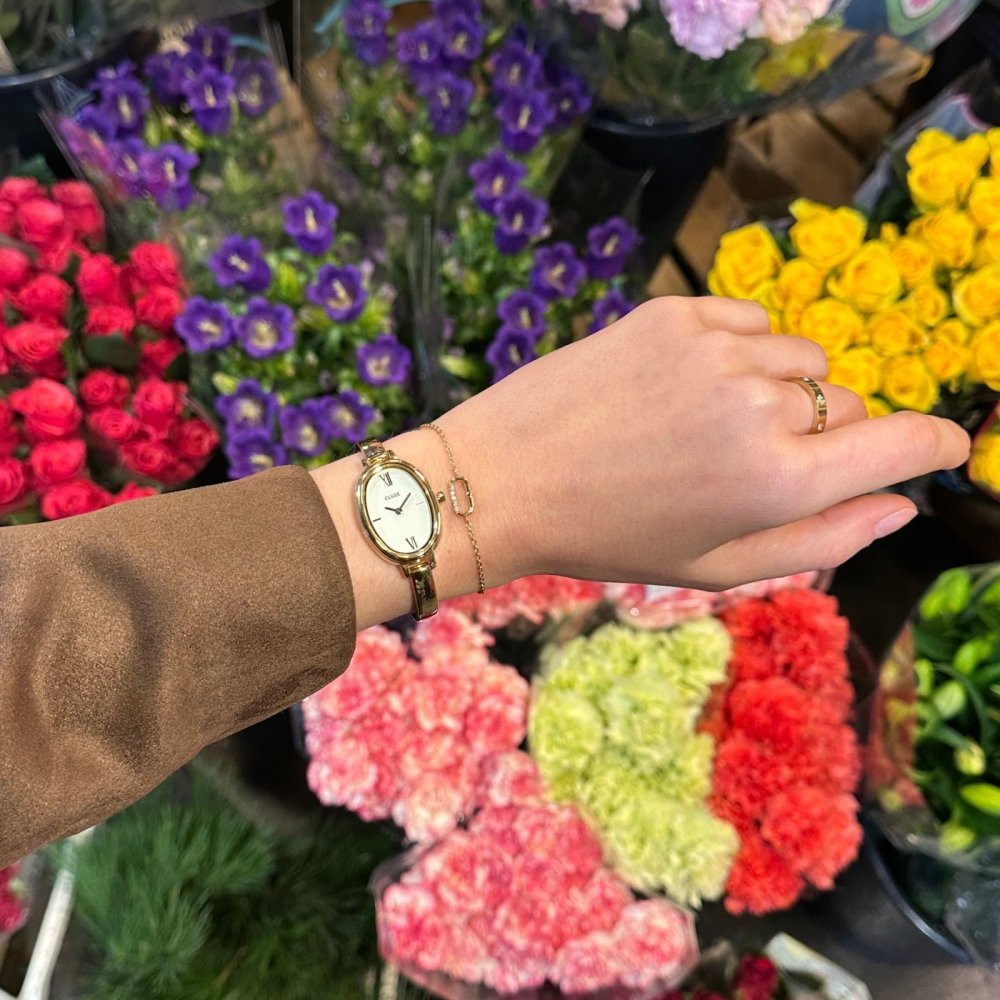 Cluse - L'Ovale Modell - Oro - Bianco