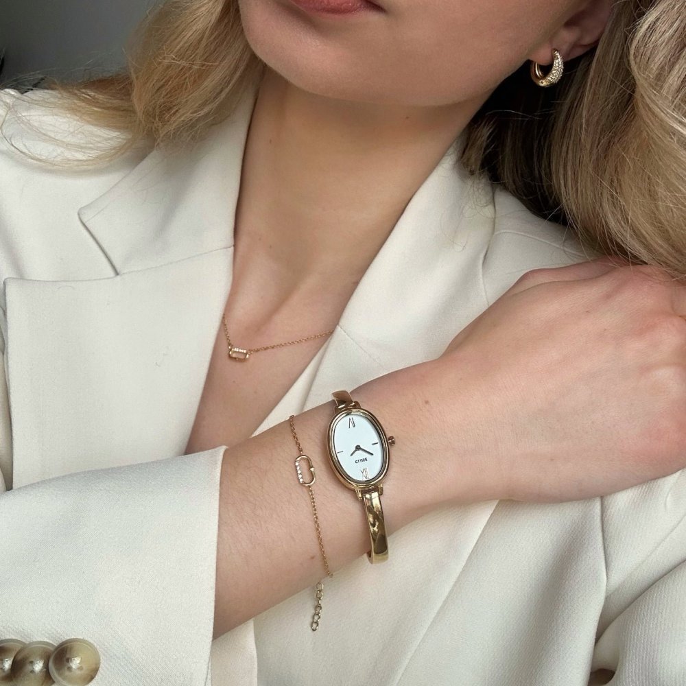 Cluse - L'Ovale Modell - Oro - Bianco