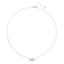 Le Bebe' - Collana Sagoma Bimba - Oro Bianco - Diamanti