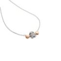 Le Bebe' - Collana Sagoma Bimba - Oro Bianco - Diamanti