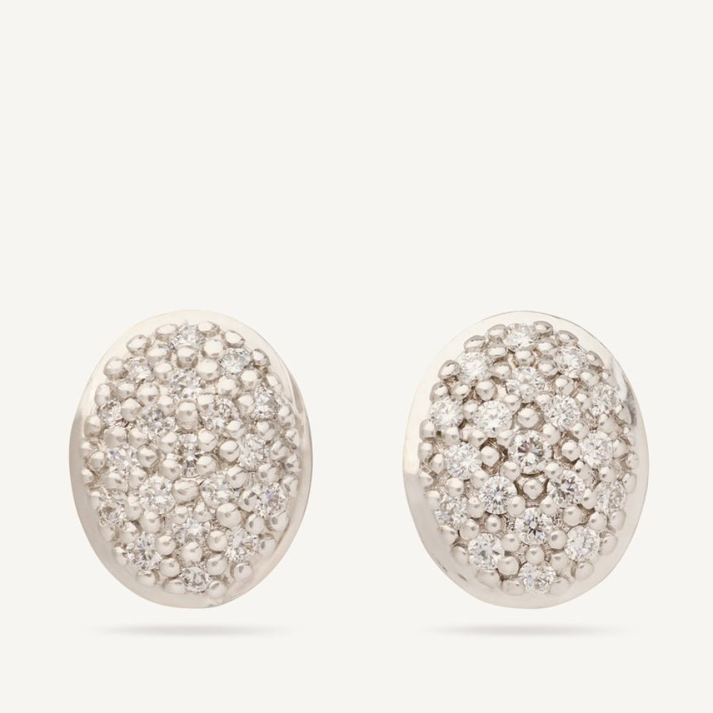 Orecchini A Lobo In Oro Giallo 18Kt Con Pavé Di Diamanti - Marco Bicego