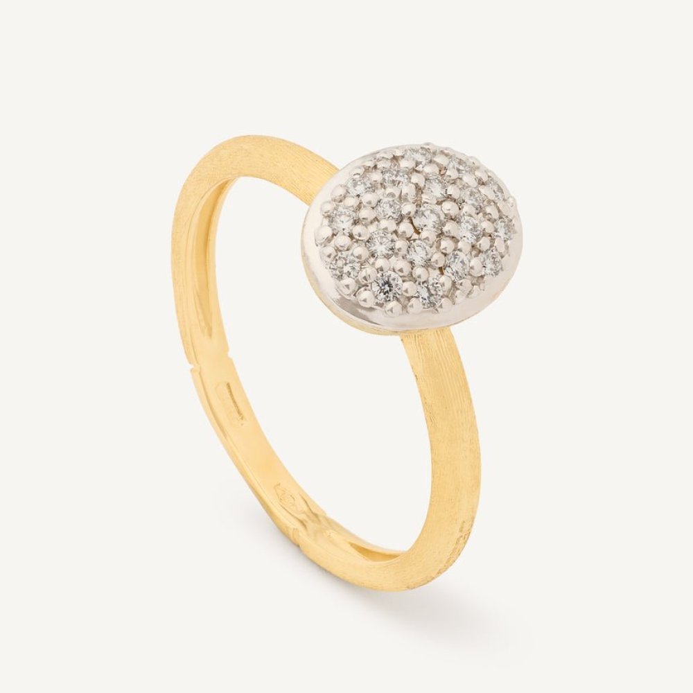 Anello In Oro Giallo 18Kt Con Ovalina In Pavé Di Diamanti - Marco Bicego